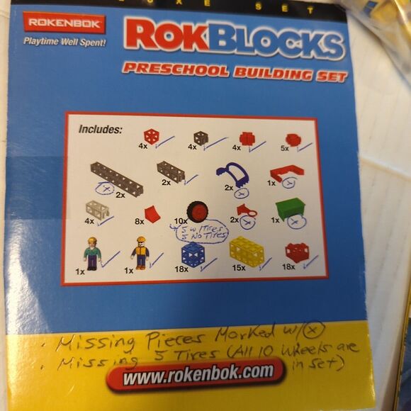 Rokenbok Preschool Building Set 04847 Incomplete Rok Blocks Deluxe Manual - Picture 2 of 8